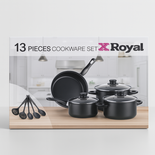 (SET DE OLLAS 13PZ ROYAL ( 10 UND X CAJA) XR-13)