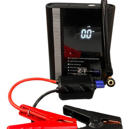 COMPRESOR DE AIRE + ARRANCADOR DE EMERGENCIA 2 EN 1